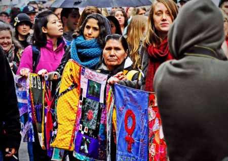 Thousands of people participated in Women's Memorial March actions across the country on February 14. Photo by dm gillis